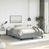 vidaXL Bed Frame Light Grey Polyester, Plywood, Engineered Wood Full