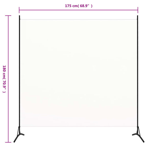 vidaXL Room Divider White 68.9"x70.9" Fabric