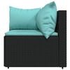 vidaXL Patio Lounge Set Black, Water blue