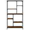 vidaXL Bookshelf Smoked Oak Engineered wood, Steel Medium