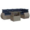 vidaXL 6 Piece Patio Sofa Set with Cushions Gray Poly Rattan Acacia