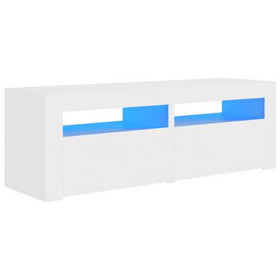 vidaXL TV Stand with LED Lights White 47.2"x13.8"x15.7"