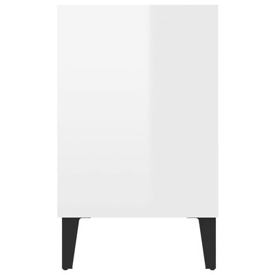 vidaXL TV Stand with Metal Legs High Gloss White 40.7"x11.8"x19.7"