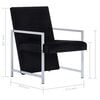 vidaXL Armchair Black Velvet Standard Ergonomic Armchair Rectangular