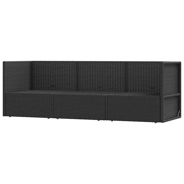 vidaXL Garden Lounge Set Black PE rattan, powder-coated steel Large