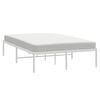 vidaXL Bed Frame White Powder-Coated Steel Small Double Bed Frame