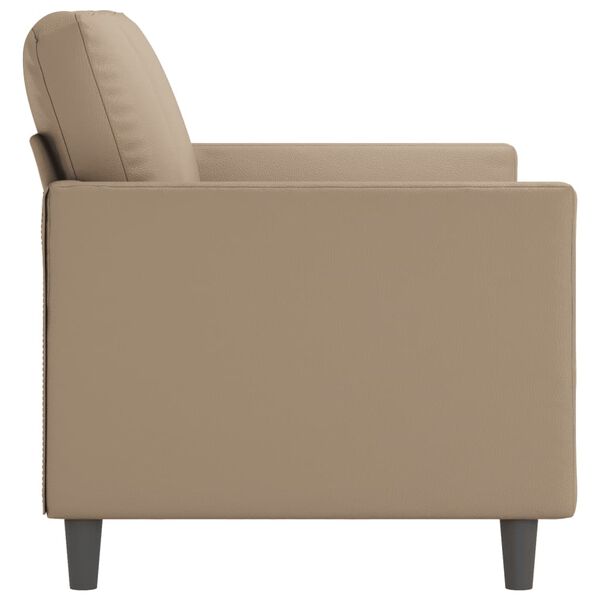 vidaXL 2-seater Sofa Cappuccino Faux leather, metal, textilene 2-seater