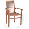 vidaXL Dining Chair Set of 6 Teak and Blue