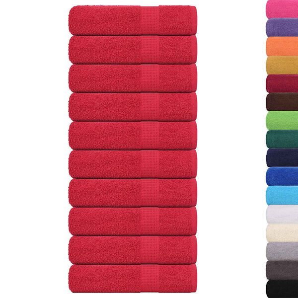 vidaXL Bath Towel Set of 10 Red 100% Cotton 39.4 x 59.1 in Durable