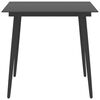 vidaXL Garden Table Black Powder-coated steel, glass 31.5 x 31.5 x 29.1 in