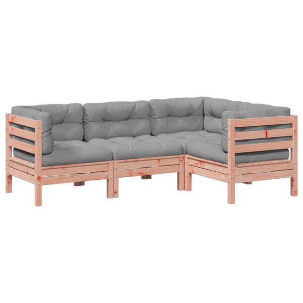 vidaXL Garden Sofa Set Reddish-Brown, Grey