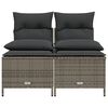 vidaXL Garden Sofa Set Grey Poly rattan Medium Removable Covers