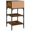 vidaXL Bedside Table Set of 2 Smoked oak Engineered wood, iron 27.6 in