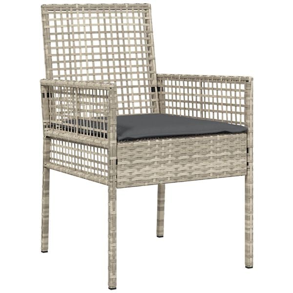 vidaXL Garden Chair 2 pcs Light Grey 53 x 60 x 85cm poly rattan
