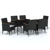 vidaXL Garden Dining Set Black