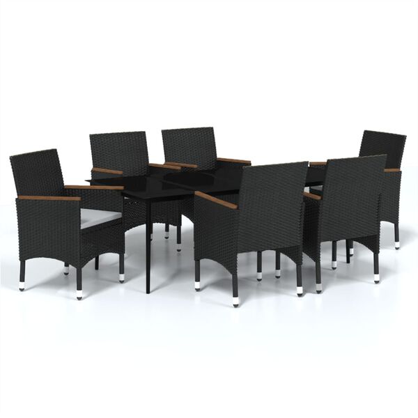 vidaXL Garden Dining Set Black