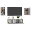 vidaXL 4 Piece TV Cabinet Set Concrete Grey Engineered Wood (804521+803335)