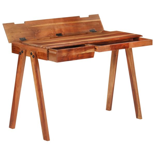 vidaXL Writing Desk Honey Solid acacia wood Writing Desk Rectangular