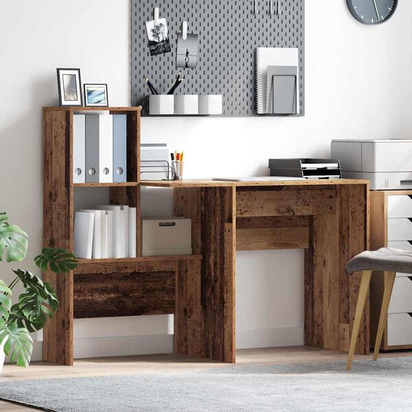 vidaXL Desk Old Wood 51.77 x 19.69 x 41.93 in Engineered Wood