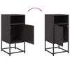 vidaXL Bedside Cabinet Set of 2 Black Steel Standard Bedside Cabinet