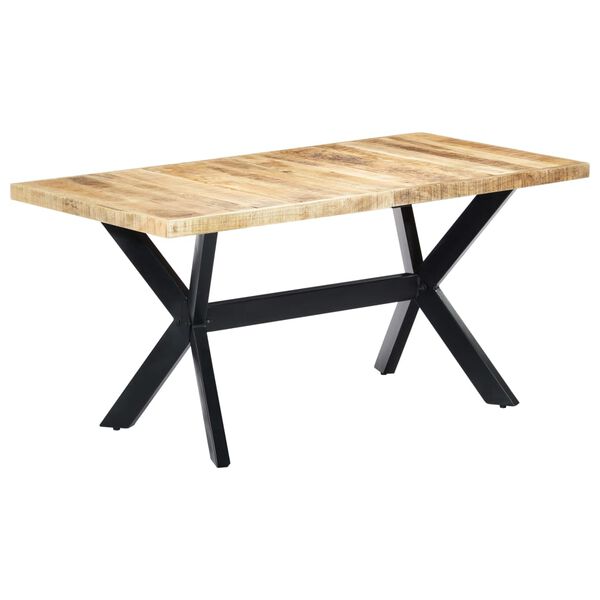 vidaXL Dining Table Natural Wooden Solid rough mango wood