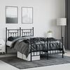 vidaXL Bed Frame Black Powder-Coated Steel Small Double Metal Bed Frame