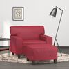 vidaXL Sofa Chair With Footstool Wine Red