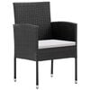 vidaXL Garden Dining Set Black and Cream White PE rattan Large Durable