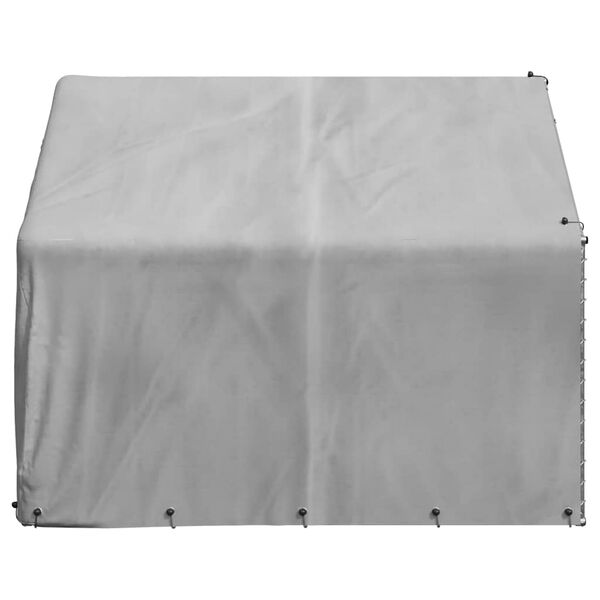 vidaXL Outdoor Dog Kennel Silver Galvanized Steel Large