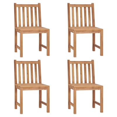 vidaXL Patio Chairs 4 pcs Solid Teak Wood