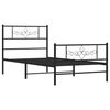 vidaXL Bed Frame Black Steel 31.5x79 in Bed Frame Rectangular Modern
