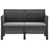 vidaXL Garden Lounge Set Anthracite Polypropylene with rattan look Medium