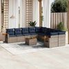vidaXL 11 Piece Patio Sofa Set with Cushions Grey Poly Rattan (US only)