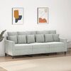 vidaXL 3-Seater Sofa Light Grey Velvet (100% polyester), metal, textilene