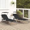 vidaXL Folding Sun Lounger Folding 2 pcs Black 56 x 190 x 81cm fabric
