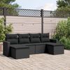 vidaXL Garden Sofa Set Black PE Rattan Medium Modular Garden Sofa Set