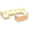 vidaXL Garden Lounge Set Cream Solid pinewood, fabric (100% polyester)