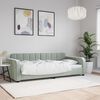vidaXL Day Bed Light grey Velvet, Metal, Solid wood, Plywood Single