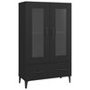 vidaXL Highboard Black Engineered wood Large Highboard Rectangular