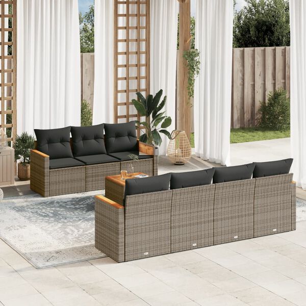 vidaXL Garden Sofa Set Grey