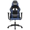 vidaXL Gaming Chair Black and Blue Faux Leather, Metal, Plywood, Foam
