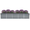 vidaXL Raised Bed Grey Galvanized Steel 157.5 x 31.5 x 30.3 in