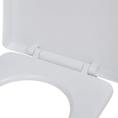 vidaXL White Soft-close Toilet Seat Square