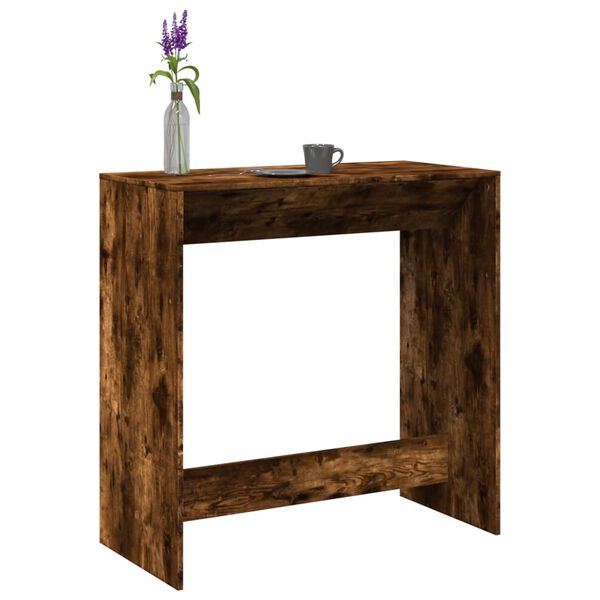 vidaXL Bar Table Smoked Oak Engineered Wood Tall Modern Bar Table