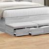 vidaXL Bed Drawers Grey Sonoma 47.24 x 14.37 x 6.50 in Engineered Wood