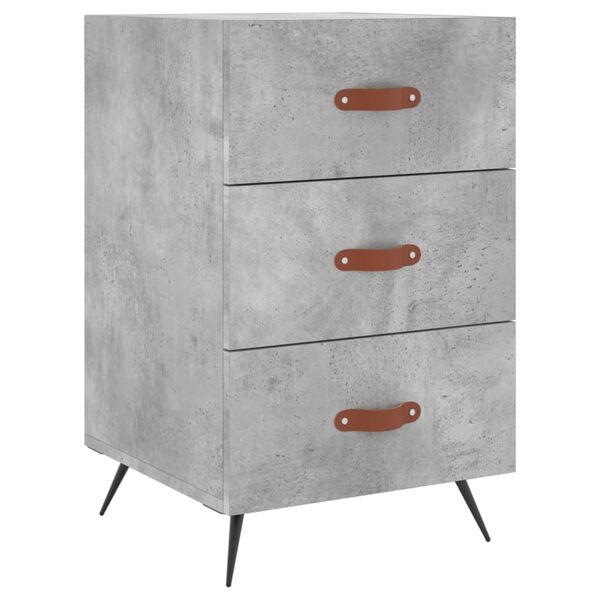 vidaXL Bedside Cabinet Concrete Grey