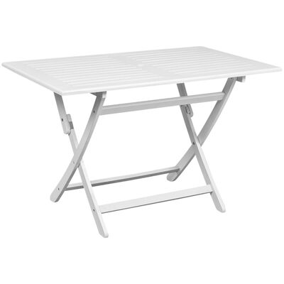vidaXL Patio Table White 47.2"x27.6"x29.5" Solid Acacia Wood