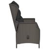 vidaXL 2-seater Garden Bench Black, Grey Poly rattan, Powder-coated steel