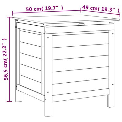 vidaXL Patio Storage Box Anthracite 19.7"x19.3"x22.2" Solid Wood Fir