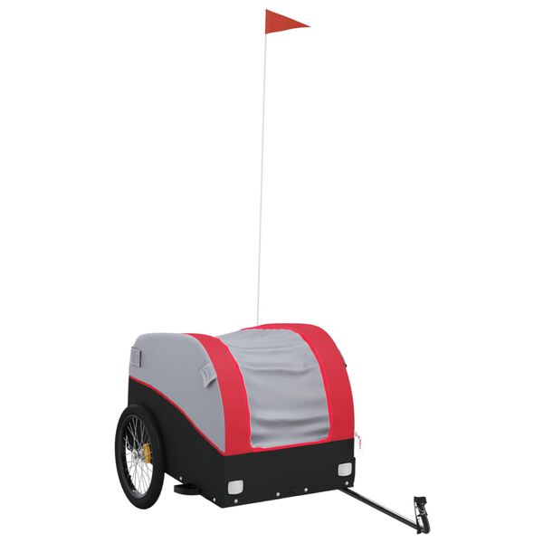vidaXL Bike Trailer Black and Red 99.2 lb Iron
